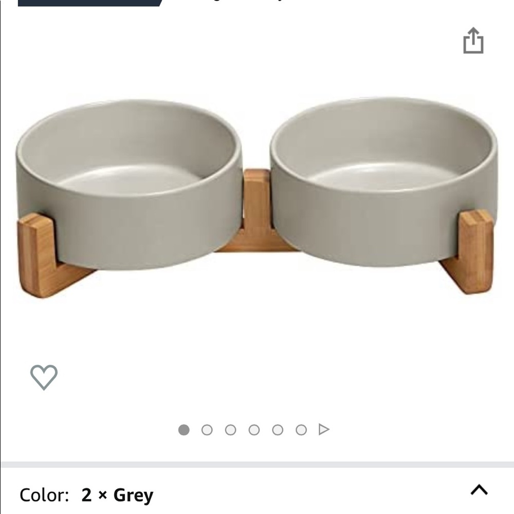 Gray dog bowls set, 1.7 cups/13 fluid ounces oz